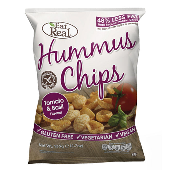Eat Real Hummus Chips Tomato & Basil 12 x 45g